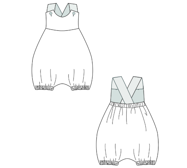 Baby Strampler LUNA & Latzhose CHARLOTTE – Datei 50/56–86/92