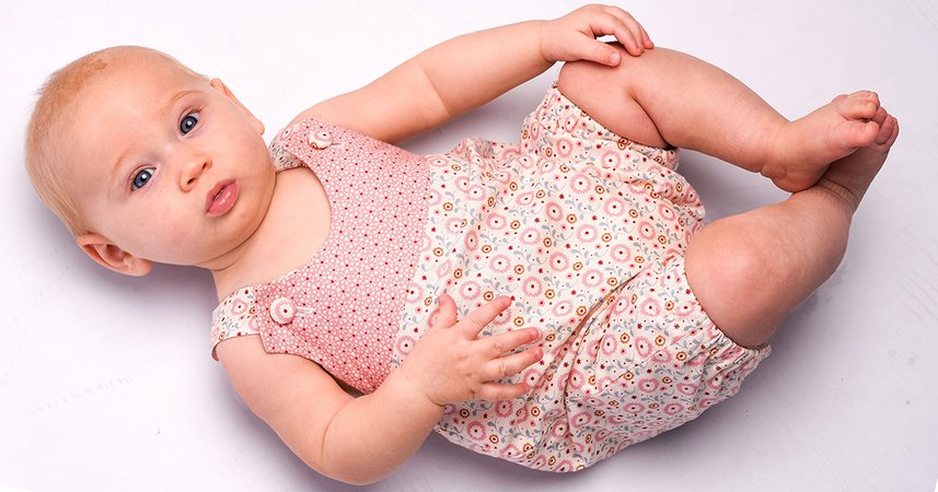 LUNA Baby overall sewing pattern pdf for girls and boys with loops and yoke