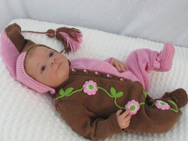 Strickanleitung Modell Harlekin Gr.50/54 für Baby und Reborns