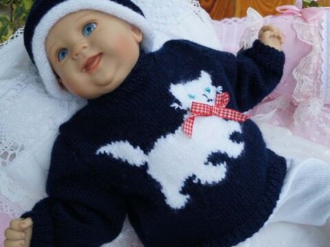 Strickanleitung für Baby's u. Reborns Modell Cats Gr. 50-56