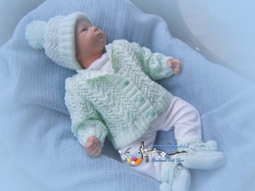 Strickanleitung f&uuml;r Baby's u. Reborns Modell Alex Gr. 50-56