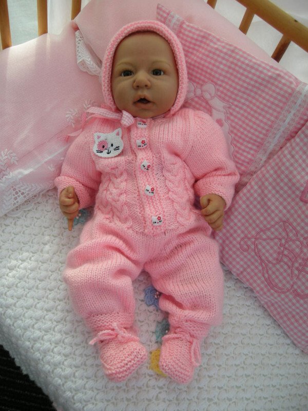 Strickanleitung Modell Kitty Gr. 50 3-teilig für Rebornbaby