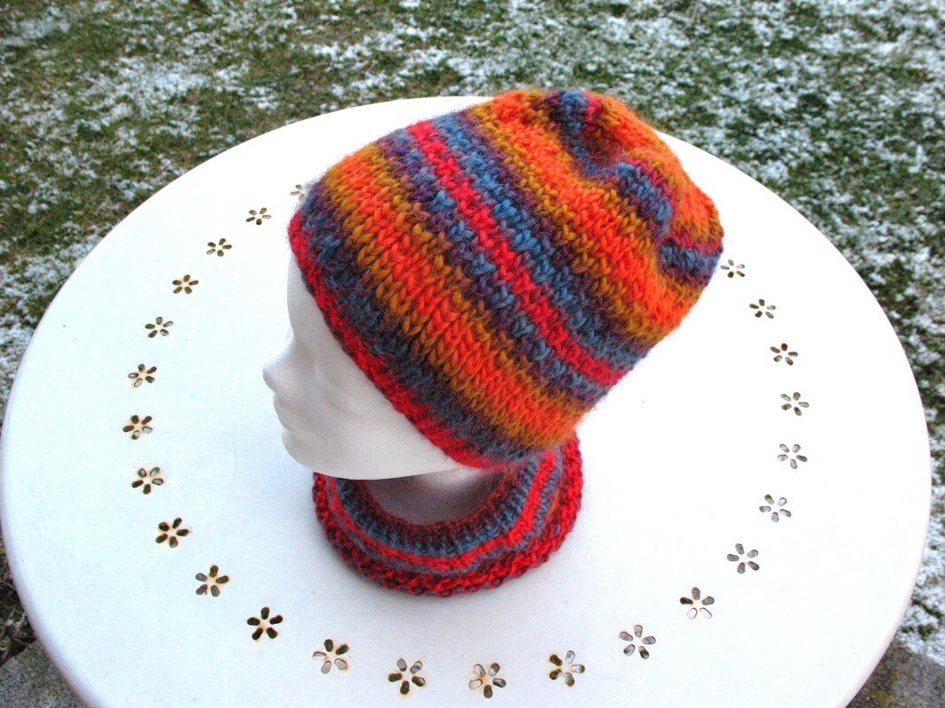 Strickanleitung Set Rainbow - Mütze und Loop