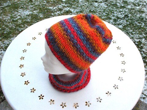 Strickanleitung Set Rainbow - Mütze und Loop