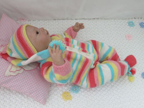 Strickanleitung Babygarnitur Modell Batik Gr. 50/54 für baby und Reborn