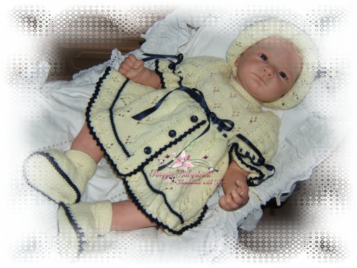 Strickanleitung f&uuml;r Baby's u. Reborns Modell Ronja Gr. 50-56