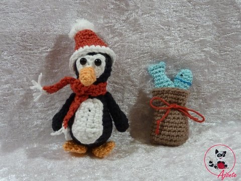 Schlüsselanhänger Pinguin - Häkelanleitung