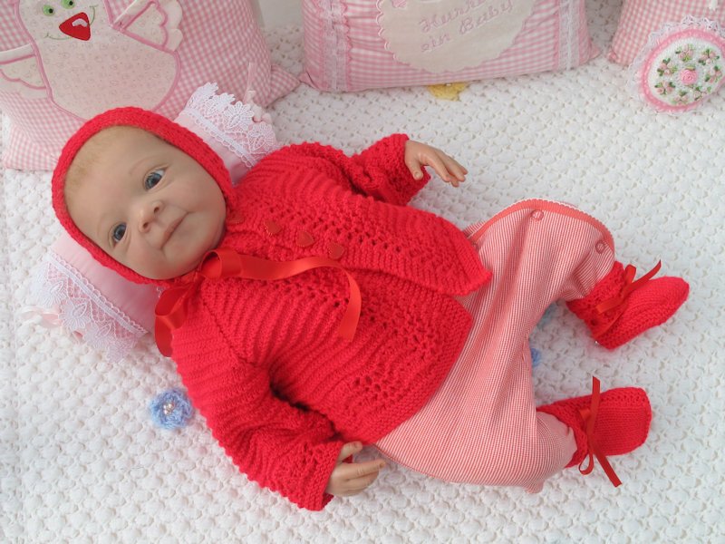 Strickanleitung Model Flora 3-teilig Gr. 50 für Rebornbaby