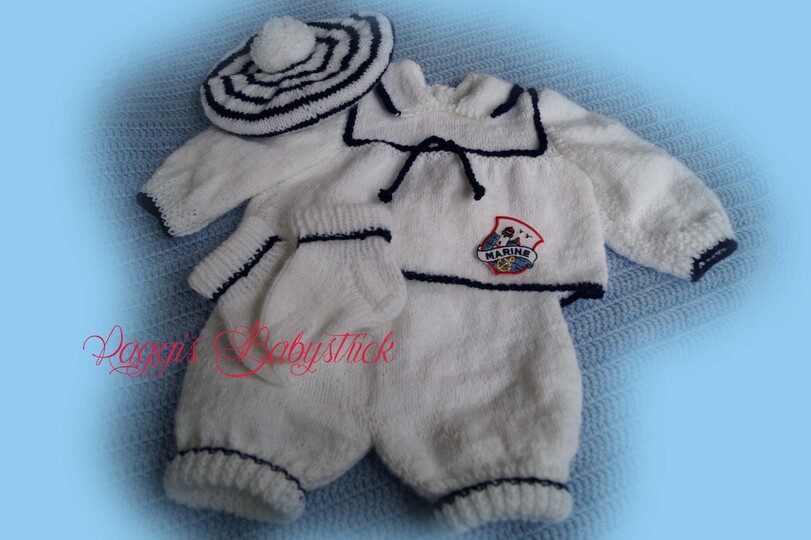 Strickanleitung f&uuml;r Baby's u. Reborns Modell Fin Gr. 50-56
