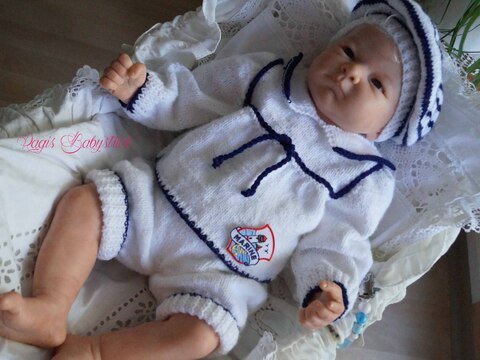 Strickanleitung für Baby's u. Reborns Modell Fin Gr. 50-56