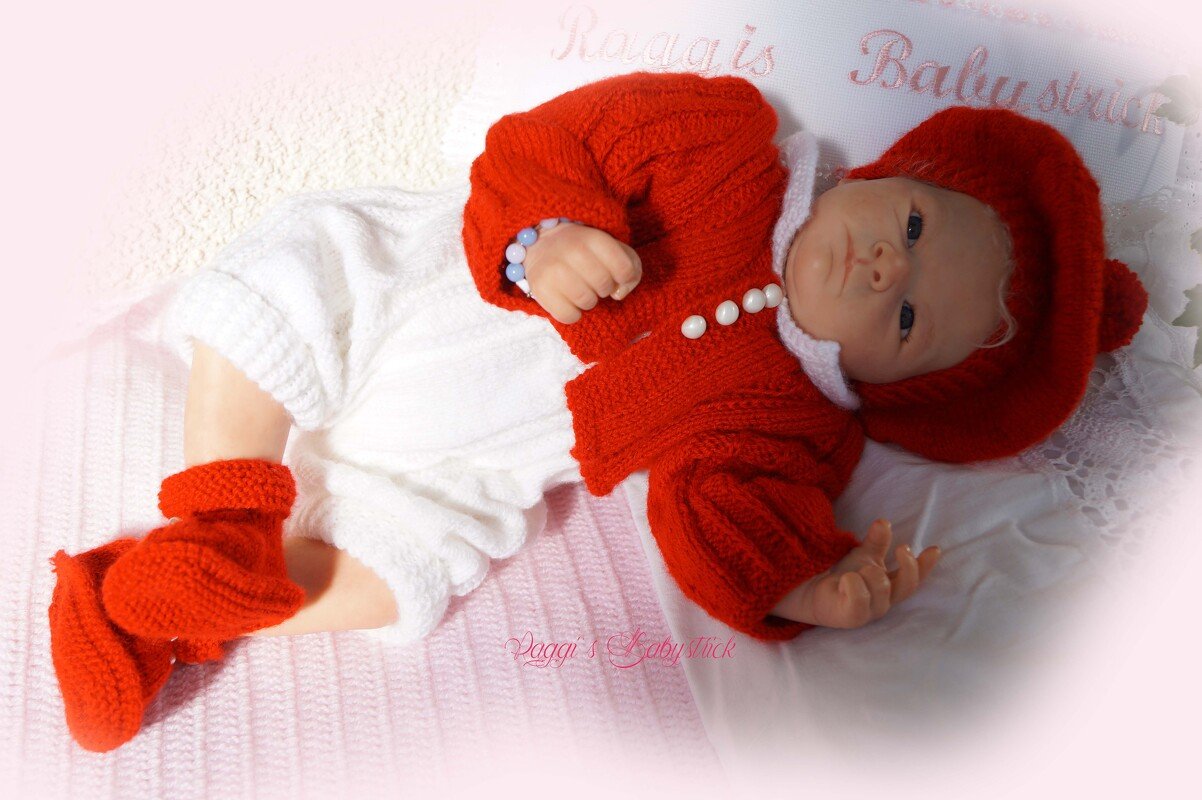 Strickanleitung f&uuml;r Baby's u. Reborns Modell Babs Gr. 50-56 - Bild 3