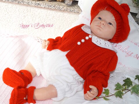 Strickanleitung für Baby's u. Reborns Modell Babs Gr. 50-56