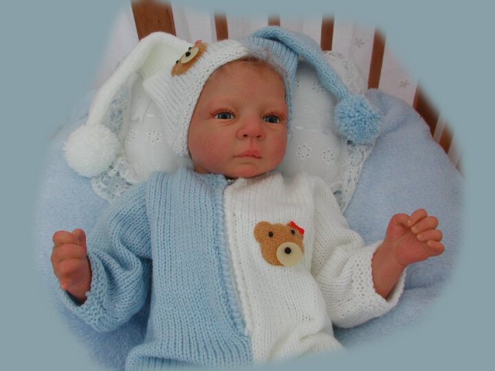 Strickanleitung Babyset Gr. 56 Modell Duo 3-teilig