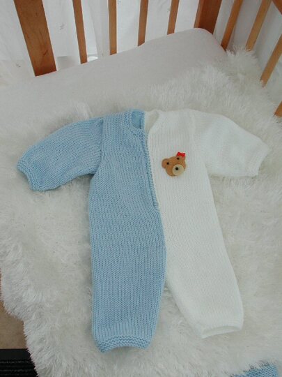 Strickanleitung Babyset Gr. 56 Modell Duo 3-teilig