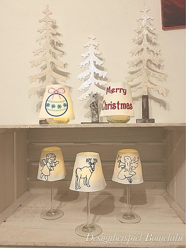 Stickdateien ITH-Weinglas-SchirmeWeihnacht für den 13x18 Rahmen - Bild 6