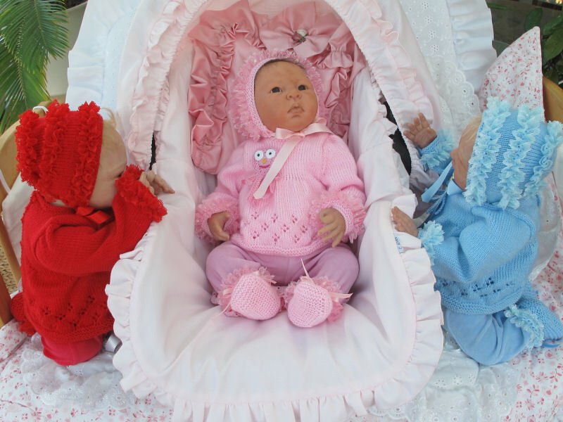 Strickanleitung Babyset Antje 3-teilig Gr. 50 für Baby und Reborn