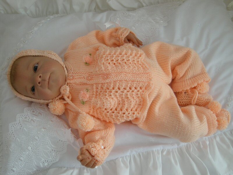 Strickanleitung Babyset 4-teilit Variant Gr. 50=54 für Baby und Reborn - Bild 8