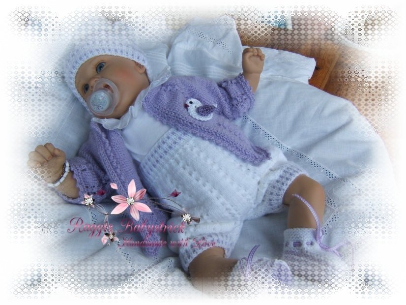 Strickanleitung f&uuml;r Baby's u. Reborns Modell Flieder Gr. 50-56 - Bild 5