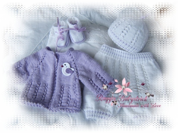 Strickanleitung f&uuml;r Baby's u. Reborns Modell Flieder Gr. 50-56