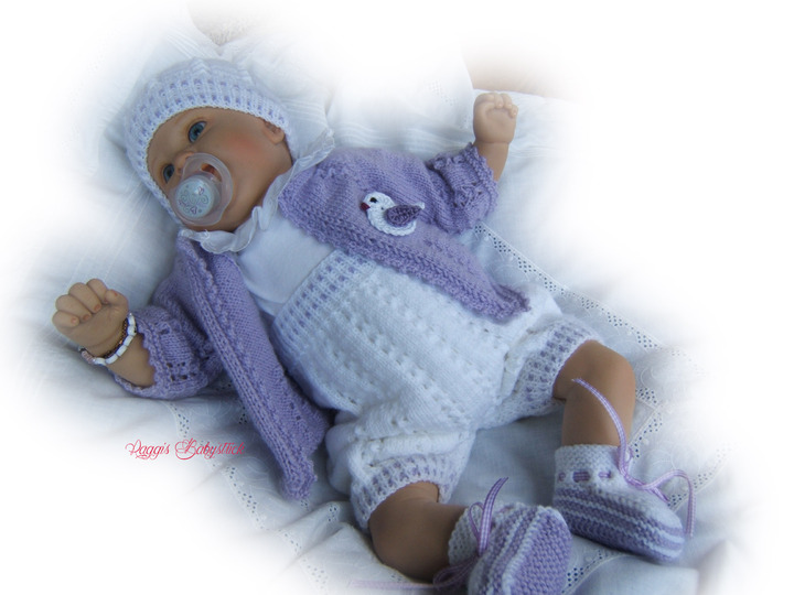 Strickanleitung f&uuml;r Baby's u. Reborns Modell Flieder Gr. 50-56