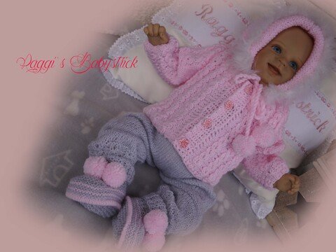 Strickanleitung für Baby's u. Reborns Modell Vivianne Gr. 50-56