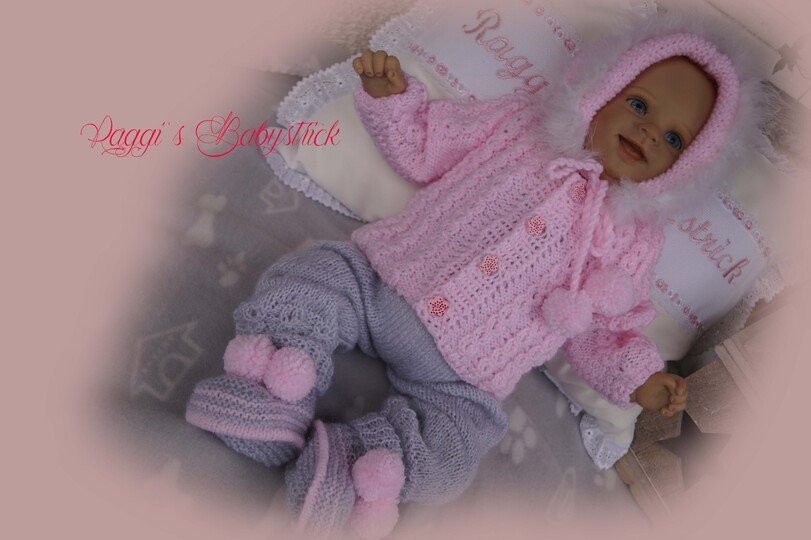 Strickanleitung f&uuml;r Baby's u. Reborns Modell Vivianne Gr. 50-56