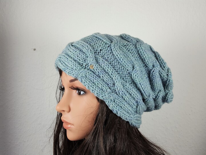 96 Strickanleitung Mütze aus einem Quadrat 2