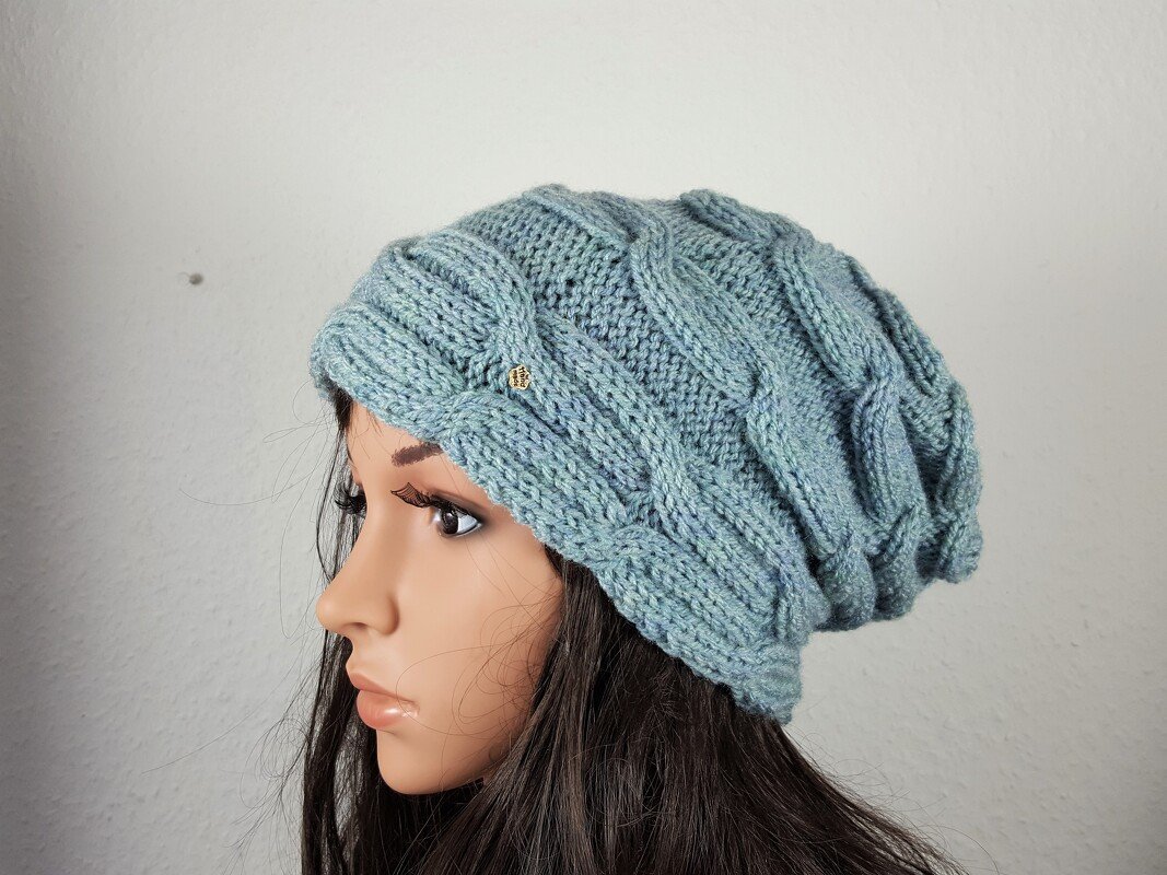 96 Strickanleitung Mütze aus einem Quadrat 2 - Bild 2