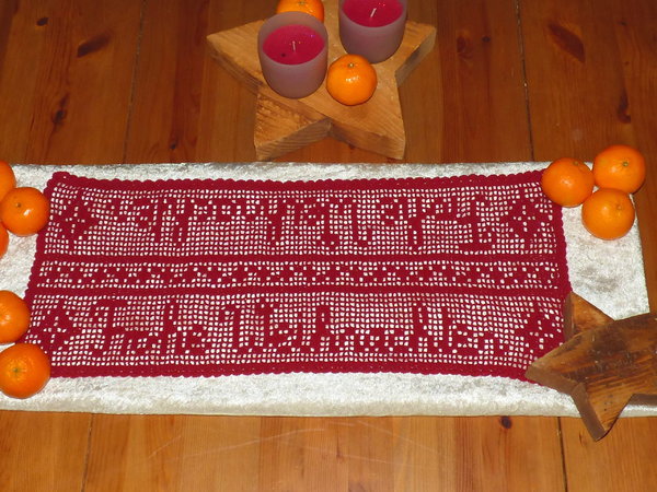 Weihnachtlicher Tischläufer 33x274 Cm - Schwarz-weißes Frohe-Weihnachten-Design Für Festlichen Esstisch