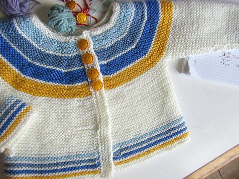 Strickanleitung * Super Easy Kinderjäckchen mit Rundpasse + Mütze + Babyschühchen in 6 Größen