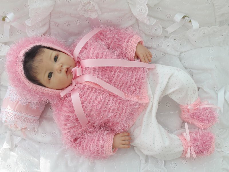 Strickanleitung Babygarnitur Modell Peper Gr. 56 für Baby