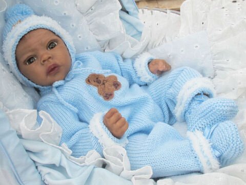 Strickanleitung Babyset Gr. 50 für baby und Reborn Braunbär