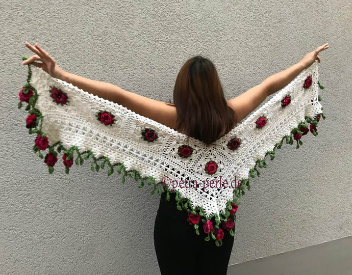 Perles Tuch “Rosenregen“