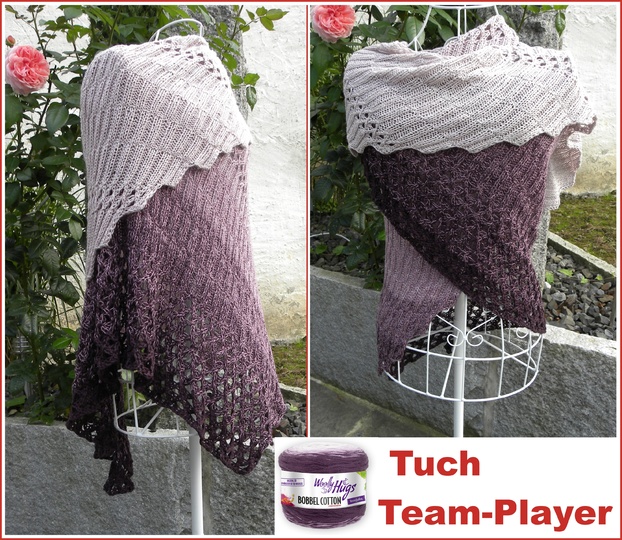 Tuch "Team-Player" mit 1 Woolly Hugs BOBBEL-COTTON stricken