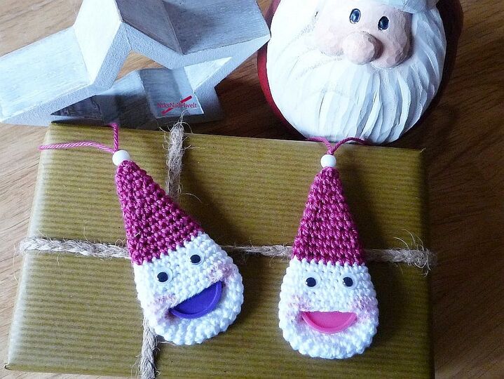 Häkelanleitungen Sparset - Einkaufschip/Geschenkeanhänger Schneemann, Tannenbaum und Nikolaus