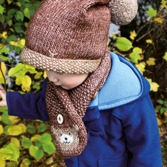Schal Bär für Kinder (an jedes Größe anpassbar) - Strickanleitung für Anfänger