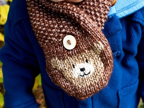 Schal Bär für Kinder (an jedes Größe anpassbar) - Strickanleitung für Anfänger