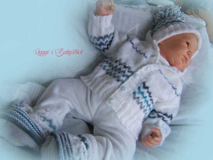 Strickanleitung f&uuml;r Baby's u. Reborns Modell Norge Gr. 50-56