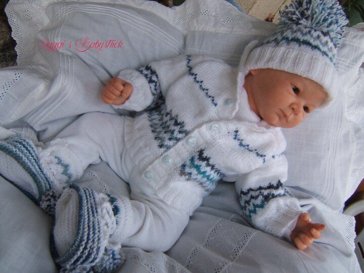 Strickanleitung f&uuml;r Baby's u. Reborns Modell Norge Gr. 50-56
