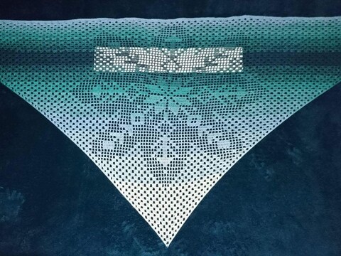 Motivtuch "Winterstern", Dreieckstuch, Häkelanleitung