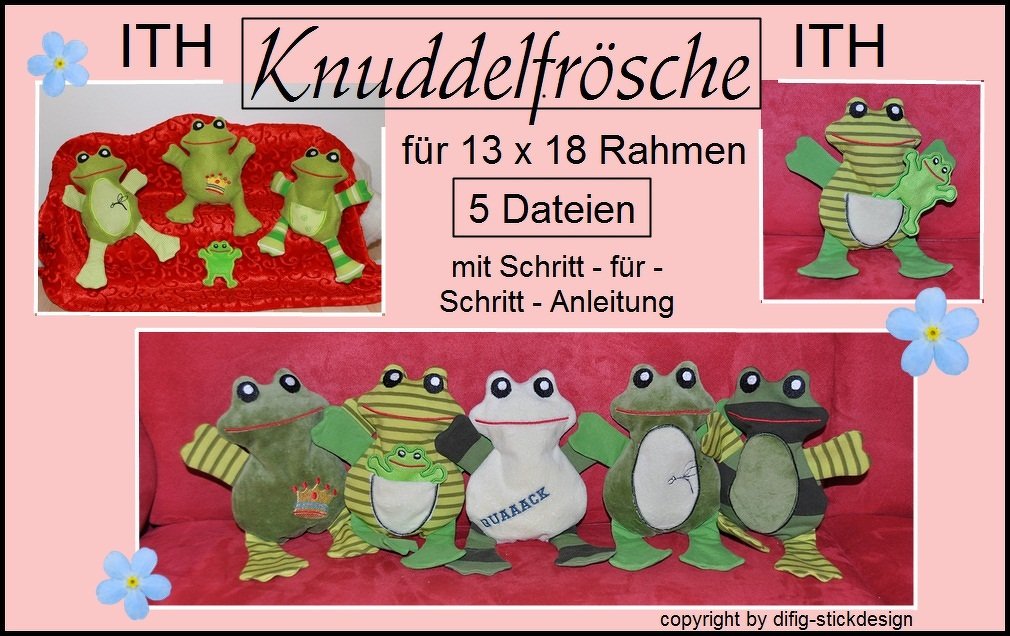 Stickdatei Ith Knuddelfroesche für den 13x18 Rahmen