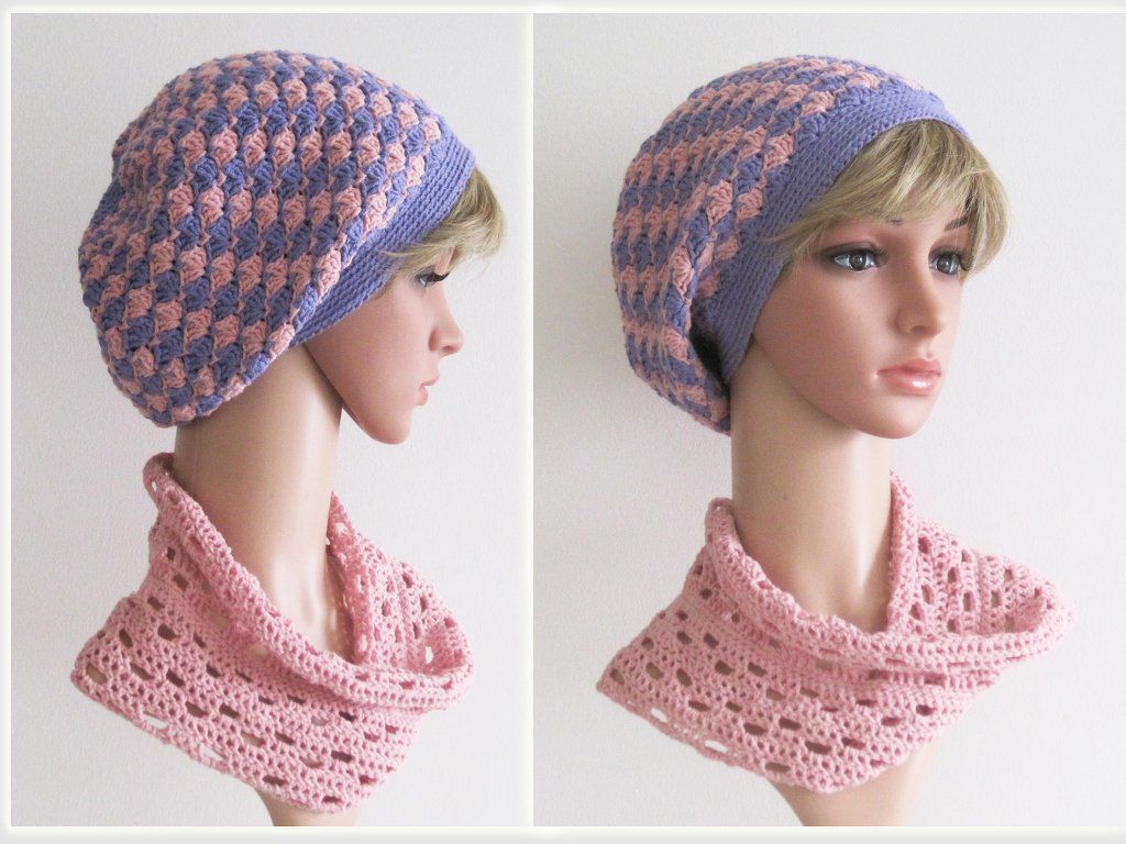 Häkelanleitung: Damen Mädchen Mütze + Möbiusschal (S, M, L)