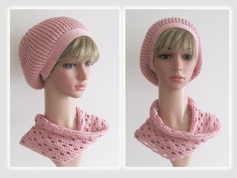 Häkelanleitung: Mütze mit Reliefstäbchen + Möbiusschal (S, M, L)