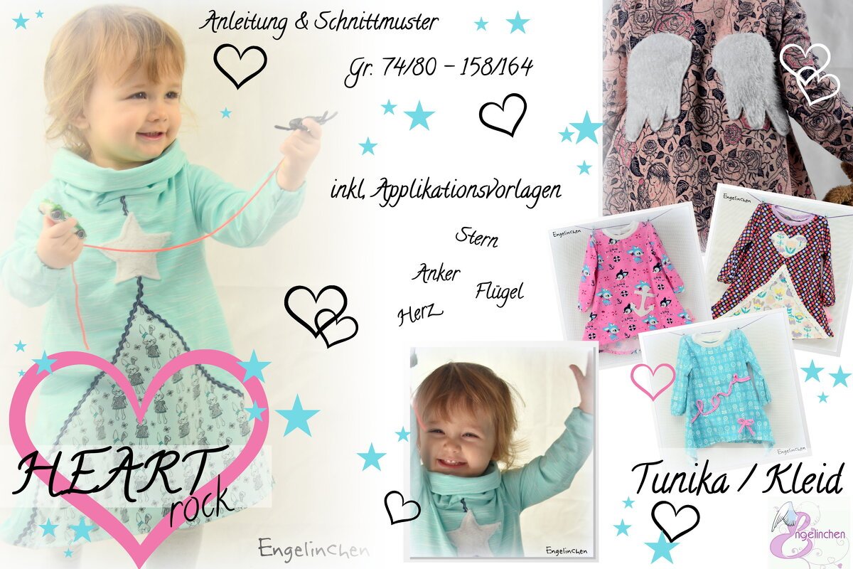E-Book Schnittmuster HEARTrock Tunika / Kleid 74-164