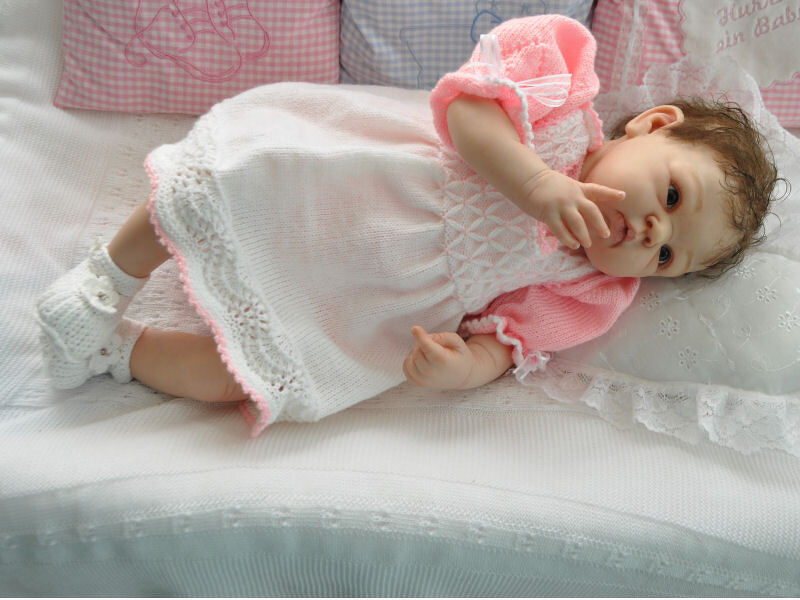 Strickanleitung Babykleid Paris 3-teilig Gr. 56