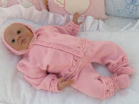Strickanleitung Babyset Lilian Gr. 50/54 4-teilig