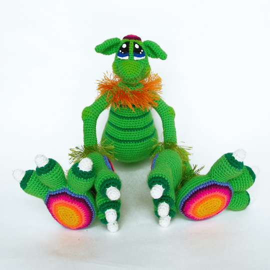 Amigurumi Pattern for Cute Monster Boy. Crochet Greenery Unusual Toy. Dino Christmas toy