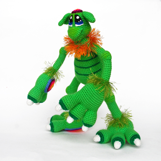 Amigurumi Pattern for Cute Monster Boy. Crochet Greenery Unusual Toy. Dino Christmas toy