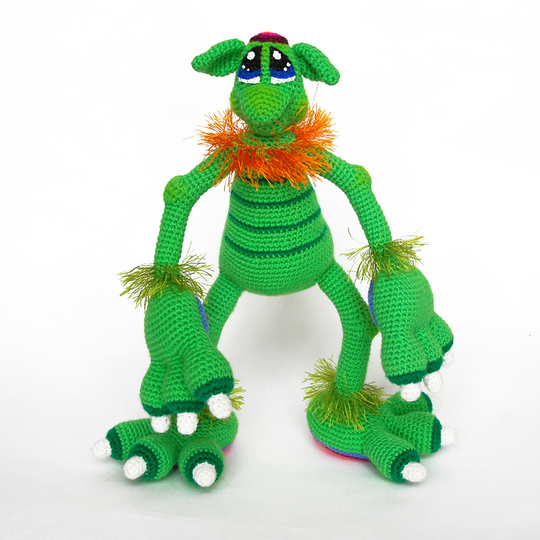 Amigurumi Pattern for Cute Monster Boy. Crochet Greenery Unusual Toy. Dino Christmas toy