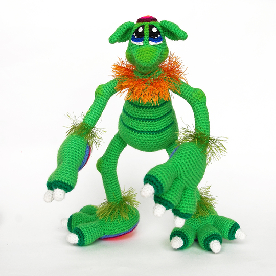 Amigurumi Pattern for Cute Monster Boy. Crochet Greenery Unusual Toy. Dino Christmas toy